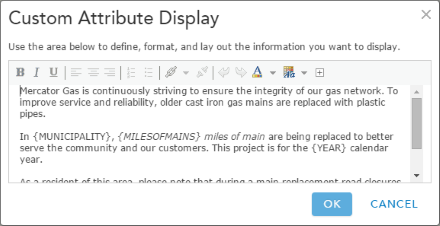 Custom attribute display in pop-up properties