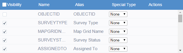 Select the fields to display in the query results