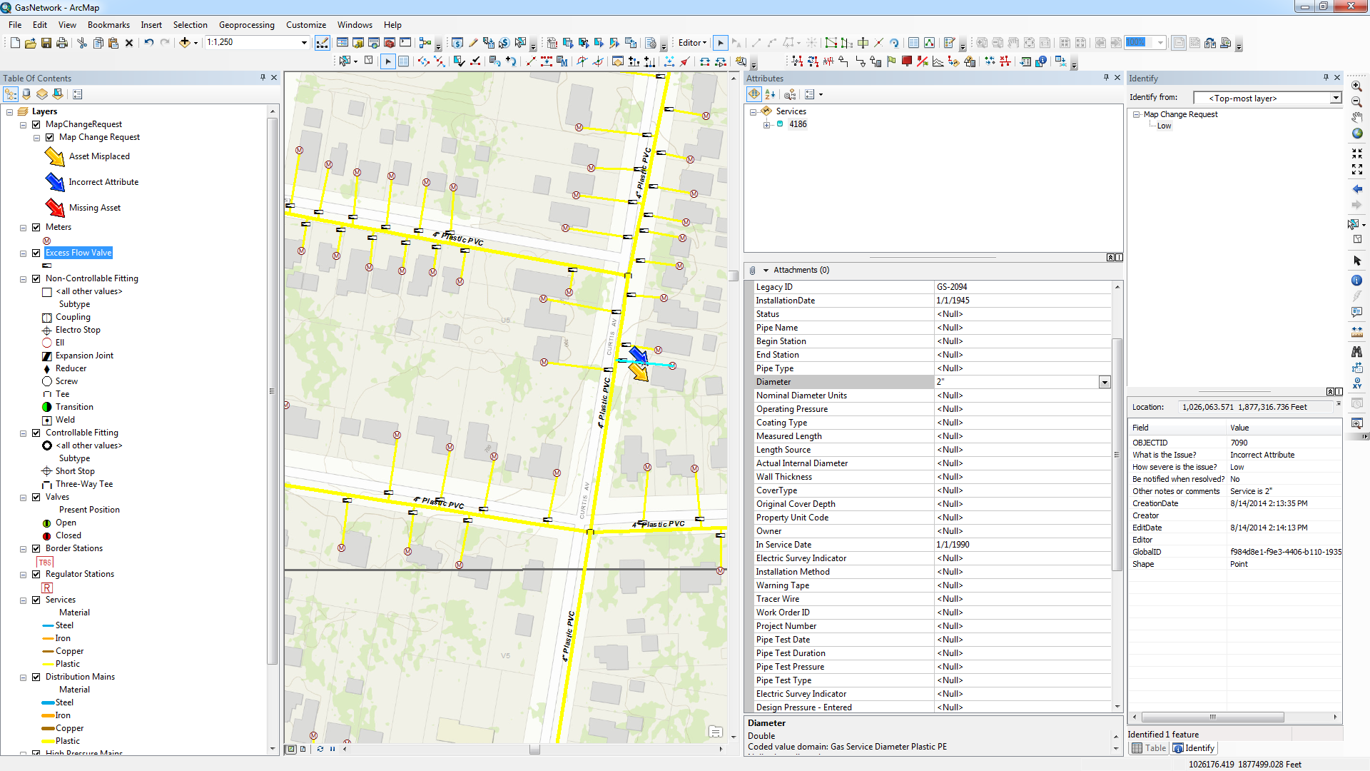 Edit the network data in an editing session in ArcMap