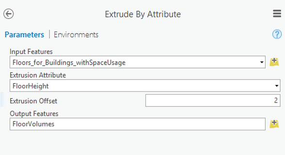 Extrude By Attribute tool parameters