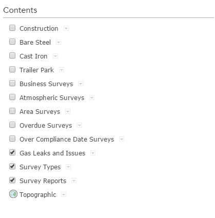 Contents pane in web map viewer