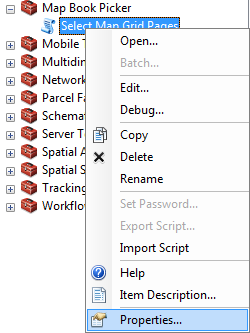 Access Select Map Grid Pages tool Properties